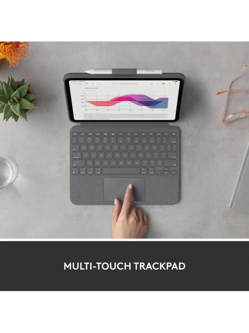NEW • Logitech Combo Touch Keyboard Case for iPad in Gray and Black